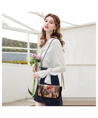 Crossbody Bags for Women Trendy Women's Black Shoulder Bag Small PU Leather Flap Cross Body Bag Handbags Pattern2 $17.62 Cros...