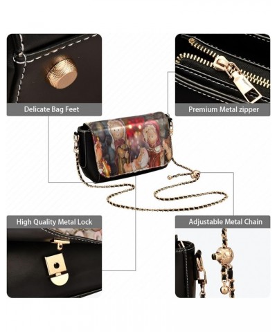 Crossbody Bags for Women Trendy Women's Black Shoulder Bag Small PU Leather Flap Cross Body Bag Handbags Pattern2 $17.62 Cros...