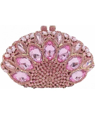 Women Peacock Clutch Crystal Evening Bags Bridal Wedding Rhinestone Handbags Cocktail Purse Pink $39.74 Evening Bags