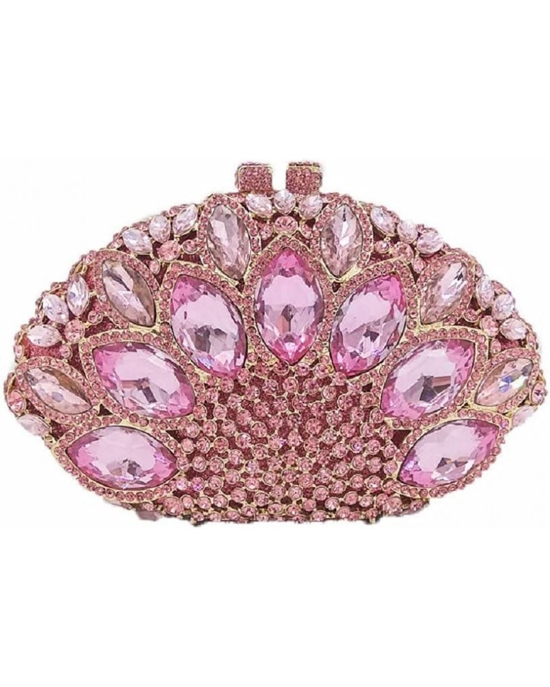 Women Peacock Clutch Crystal Evening Bags Bridal Wedding Rhinestone Handbags Cocktail Purse Pink $39.74 Evening Bags