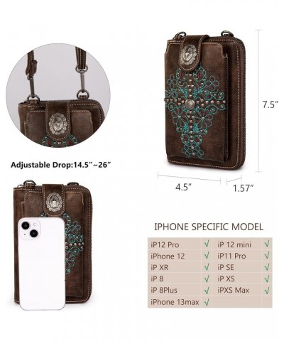 Small Crossbody Cell Phone Purses for Women Western CellPhone Wallet Bags with Coin Pocket A1-cutout Coffee $20.13 Totes