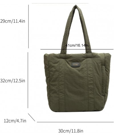 Loveholy Women Nylon Quilted Msenr Bags Unrarm Bag ta Hobo Top Handle Shop Shoulr Bag Tote Bag Green $9.75 Totes