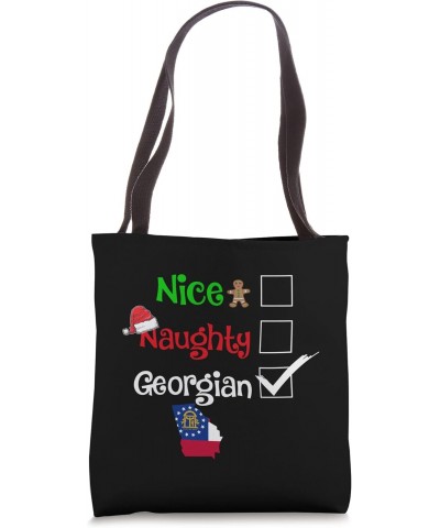 Nice Naughty Georgian Matching Christmas Pajama Pjs Georgia Tote Bag $8.81 Totes