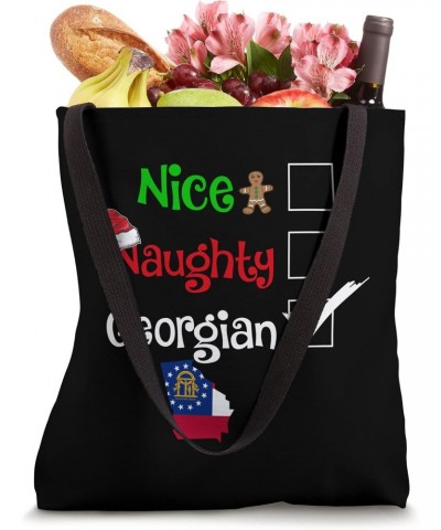 Nice Naughty Georgian Matching Christmas Pajama Pjs Georgia Tote Bag $8.81 Totes