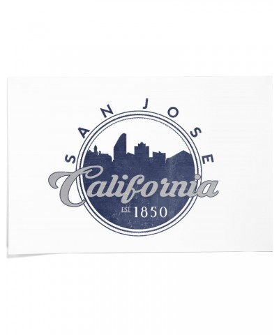 24x36 Inch Giclee Print, San Jose, California, Skyline Seal (Blue) $22.00 Totes