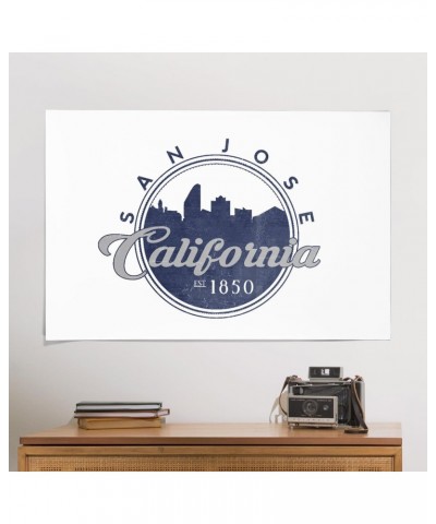 24x36 Inch Giclee Print, San Jose, California, Skyline Seal (Blue) $22.00 Totes