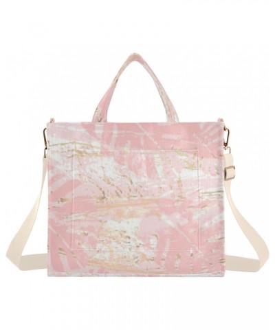 Pink Leaf Marble Gold Purses Totes Women Crossbody Handbag Women Personalized Gifts Large Capacity Totes Size M $13.20 Totes