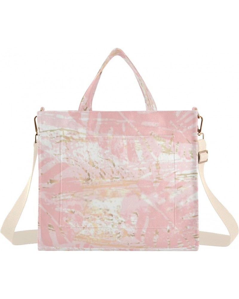 Pink Leaf Marble Gold Purses Totes Women Crossbody Handbag Women Personalized Gifts Large Capacity Totes Size M $13.20 Totes