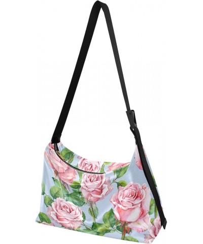 Womens Bags Crossbody Abstract Doodle Pattern Crossbody Purses Girls Waterproof Sling Backpack Watercolor Pink Rose Flowers $...