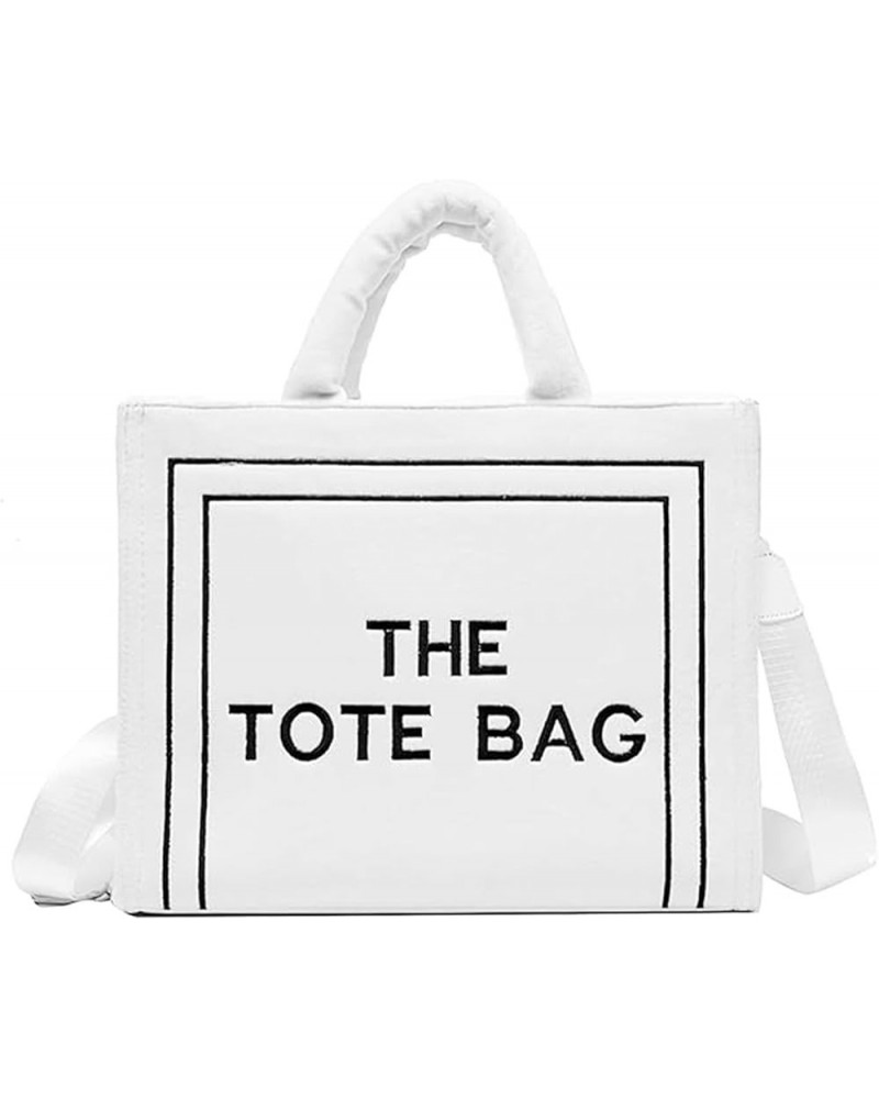 The Tote Bags for Women, Trendy Leather Tote Bags Large Top-Handle Crossbody Tote Bag Handbag for Travel Work A-white $17.55 ...