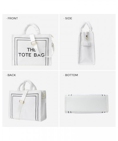 The Tote Bags for Women, Trendy Leather Tote Bags Large Top-Handle Crossbody Tote Bag Handbag for Travel Work A-white $17.55 ...