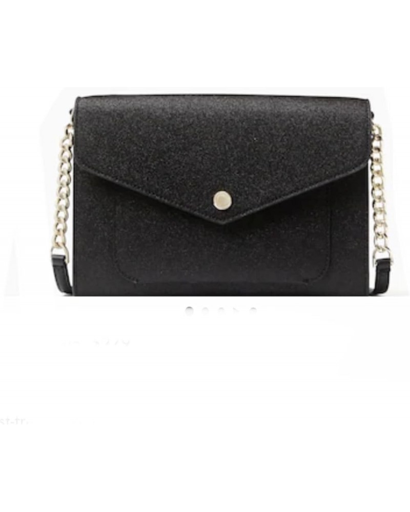 Kate Spade Tinsel Flap Glitter Crossbody Purse Black $51.92 Crossbody Bags