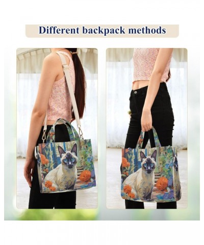 Black Face Cat Corduroy Women Tote Bag, Handbag Purse with Detachable Strap $14.16 Crossbody Bags