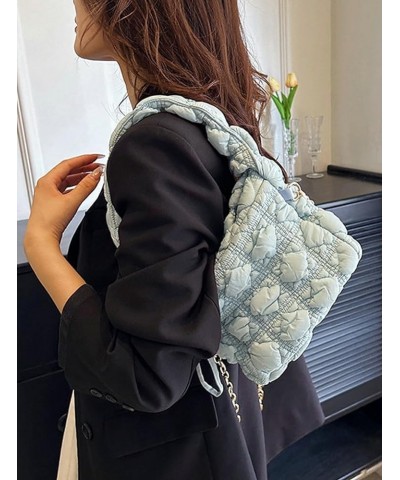 Women Trendy Puffer Shoulder Bag Cloud Bag Quilted Tote Bag Hobo Crossbody Bag Small Handbag Purse Cute B Light Blue $32.02 T...