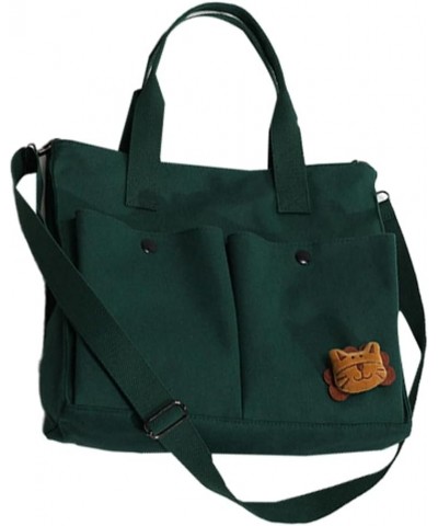 Women Canvas Tote Handbags Corduroy Messenger Casual Shoulder Work Bag Crossbody Top Handle Handbags 2024 B-dark Green $21.80...