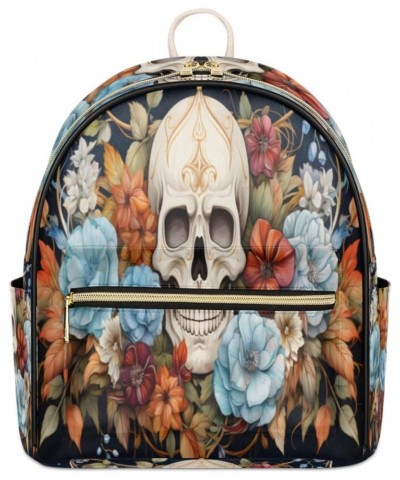 Skull Day of the Dead Backpack Purse for Women PU Leather Lightweight Ladies Shoulder Fashion Satchel Bags Travel Casual Dayp...