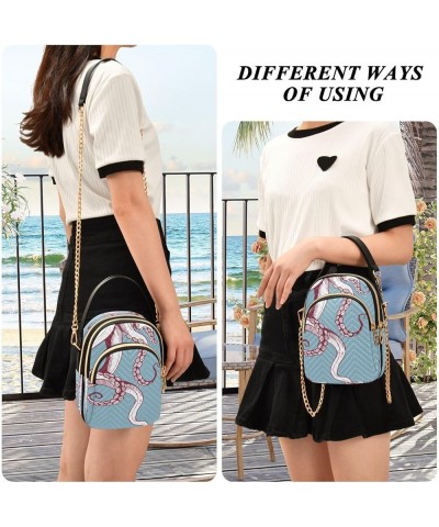 Crossbody Bags for Women Quilted Chain Crossbody Purses Trendy Octopus Cross Body Phone Purse Handbag Octopus 13 $13.25 Cross...