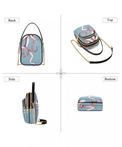 Crossbody Bags for Women Quilted Chain Crossbody Purses Trendy Octopus Cross Body Phone Purse Handbag Octopus 13 $13.25 Cross...