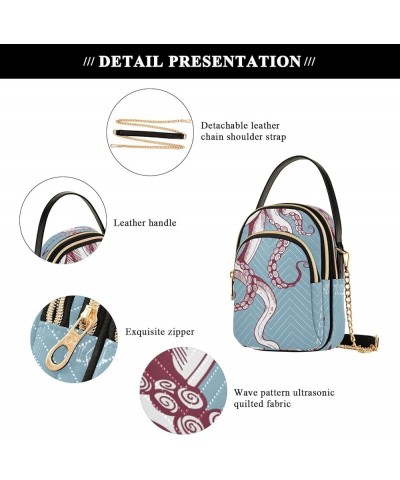 Crossbody Bags for Women Quilted Chain Crossbody Purses Trendy Octopus Cross Body Phone Purse Handbag Octopus 13 $13.25 Cross...