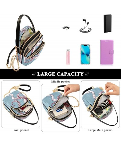 Crossbody Bags for Women Quilted Chain Crossbody Purses Trendy Octopus Cross Body Phone Purse Handbag Octopus 13 $13.25 Cross...