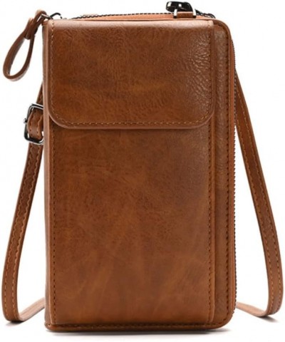 Small Crossbody Bag for women，Cell Phone Purse Wallet with Credit Card Slots for Girls Brown $11.99 Crossbody Bags