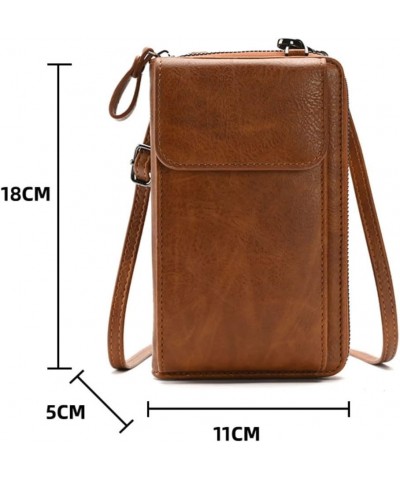 Small Crossbody Bag for women，Cell Phone Purse Wallet with Credit Card Slots for Girls Brown $11.99 Crossbody Bags