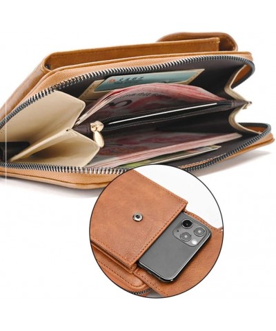 Small Crossbody Bag for women，Cell Phone Purse Wallet with Credit Card Slots for Girls Brown $11.99 Crossbody Bags