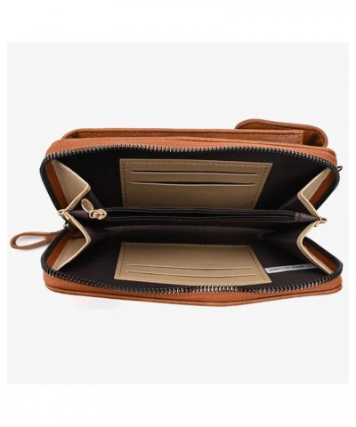 Small Crossbody Bag for women，Cell Phone Purse Wallet with Credit Card Slots for Girls Brown $11.99 Crossbody Bags