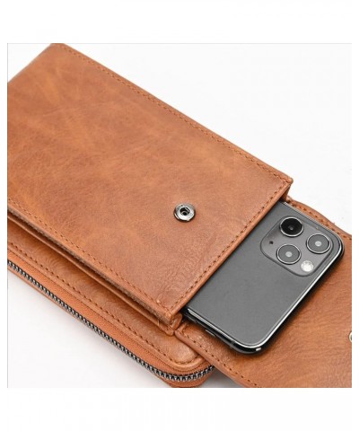 Small Crossbody Bag for women，Cell Phone Purse Wallet with Credit Card Slots for Girls Brown $11.99 Crossbody Bags