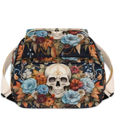 Skull Day of the Dead Backpack Purse for Women PU Leather Lightweight Ladies Shoulder Fashion Satchel Bags Travel Casual Dayp...