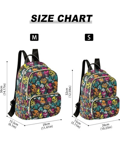 Small Backpack Purse for Women, Cartoon Monsters1 Travel Bag Casual Daypack Shoulder Bag Medium $20.15 Backpacks