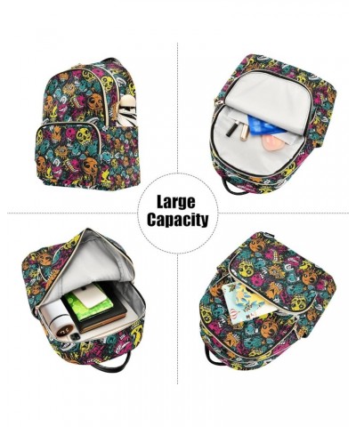 Small Backpack Purse for Women, Cartoon Monsters1 Travel Bag Casual Daypack Shoulder Bag Medium $20.15 Backpacks