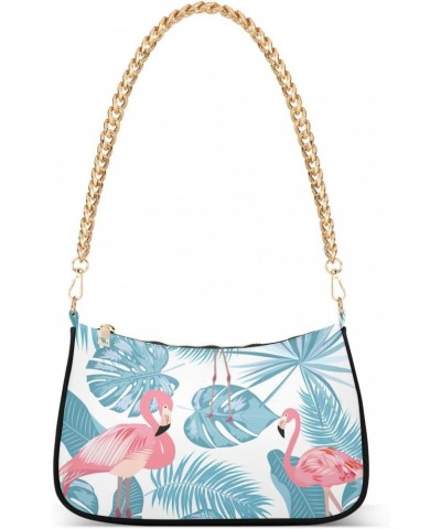 Flamingo Shoulder Bag for Women Crescent Bag Shoulder Handbag with Zipper Closure for Travel Gift Chain Bag $16.49 Hobo Bags