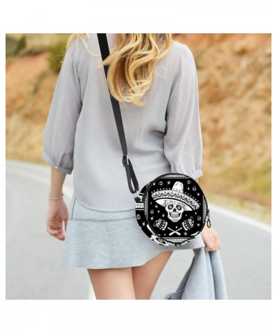 Llama Alpaca Crossbody Bag for Women Teen Girls Round Canvas Shoulder Bag Purse Tote Handbag Bag Multi11 $10.50 Totes