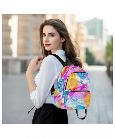 Travel Backpack Purse for Women Fashion Anti-theft Work Casual Blue Tie-dye Flower Daypack Shoulder Bag Medium Size Medium $1...