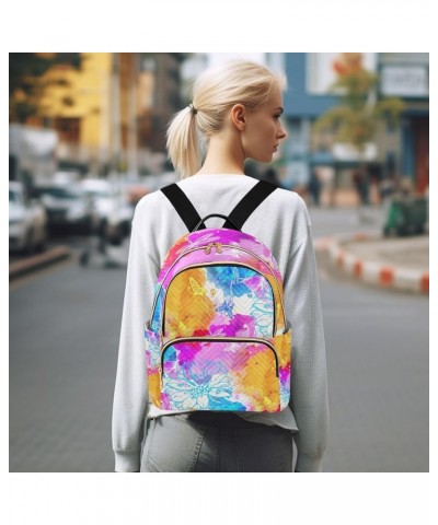 Travel Backpack Purse for Women Fashion Anti-theft Work Casual Blue Tie-dye Flower Daypack Shoulder Bag Medium Size Medium $1...