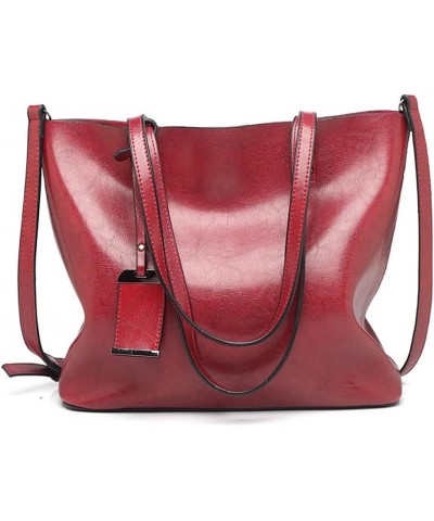 Soft Faux Leather Handbag for Women Tote Bag Hobo Purse Retro Shoulder Bag Crossbody Bag Top Handle Satchel Bag Red $16.38 Totes