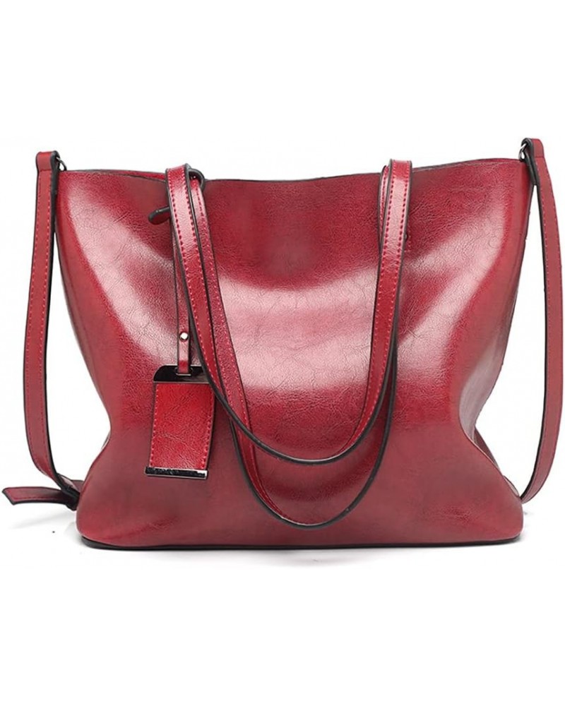 Soft Faux Leather Handbag for Women Tote Bag Hobo Purse Retro Shoulder Bag Crossbody Bag Top Handle Satchel Bag Red $16.38 Totes