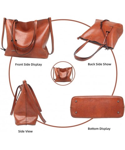 Soft Faux Leather Handbag for Women Tote Bag Hobo Purse Retro Shoulder Bag Crossbody Bag Top Handle Satchel Bag Red $16.38 Totes