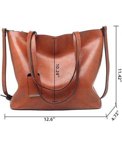 Soft Faux Leather Handbag for Women Tote Bag Hobo Purse Retro Shoulder Bag Crossbody Bag Top Handle Satchel Bag Red $16.38 Totes