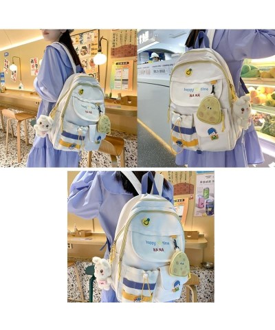 Kawaii Backpack with Cute Accessories Cute Large Capacity with Penny Purse Bag Kawaii Anti Theft Travel Daypack (yellow) Whit...