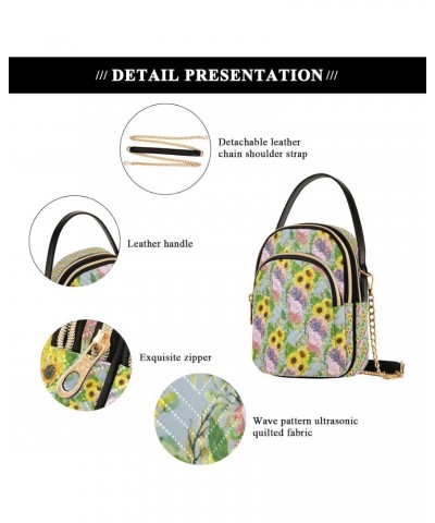 Watercolor Botanical Sunflower Crossbody Handbags for Women Casual Leather Shoulder Phone Purse $11.96 Crossbody Bags