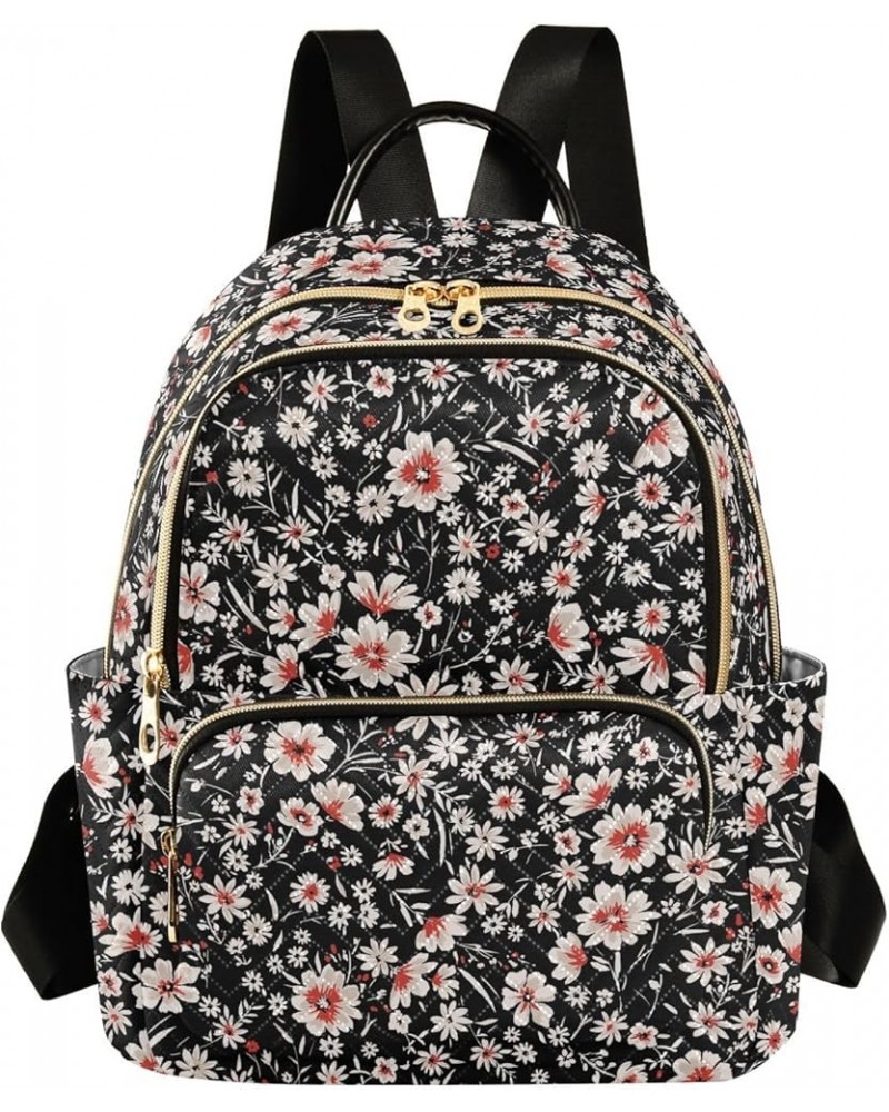 Floral Pretty Flowers Women Backpack Purse Shoulder Bag Color Small $19.46 Backpacks