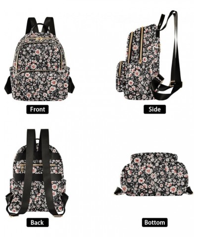 Floral Pretty Flowers Women Backpack Purse Shoulder Bag Color Small $19.46 Backpacks