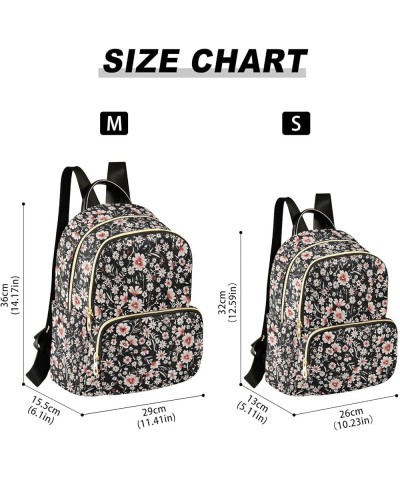 Floral Pretty Flowers Women Backpack Purse Shoulder Bag Color Small $19.46 Backpacks