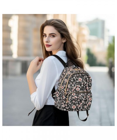 Floral Pretty Flowers Women Backpack Purse Shoulder Bag Color Small $19.46 Backpacks