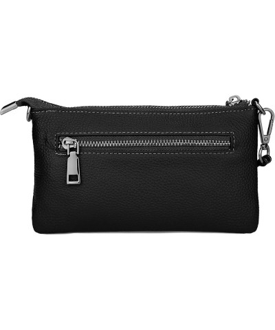 Wristlet Wallet Clutch Purses for Women Genuine Leather Crossbody Bag Handbag with Detachable Shoulder Chain 0265 Black $17.8...