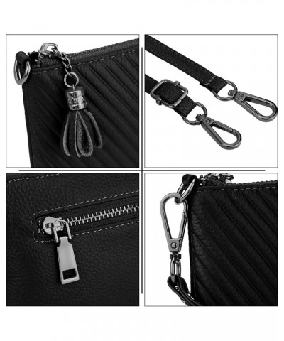 Wristlet Wallet Clutch Purses for Women Genuine Leather Crossbody Bag Handbag with Detachable Shoulder Chain 0265 Black $17.8...