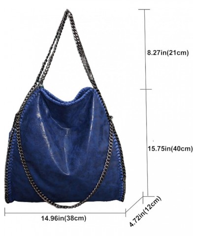 Women's Chain Handbag Women's Single Shoulder Bag Women's Casual Handbag Women's Large Capacity Crossbody Bag Blue $20.05 Sho...