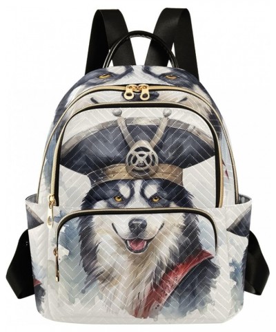 Watermelon and Bananas with Palm Leaves Women's Fashion Backpack, Casual Daypack, Casual Backpack Women, S Cute Husky Dog Wea...